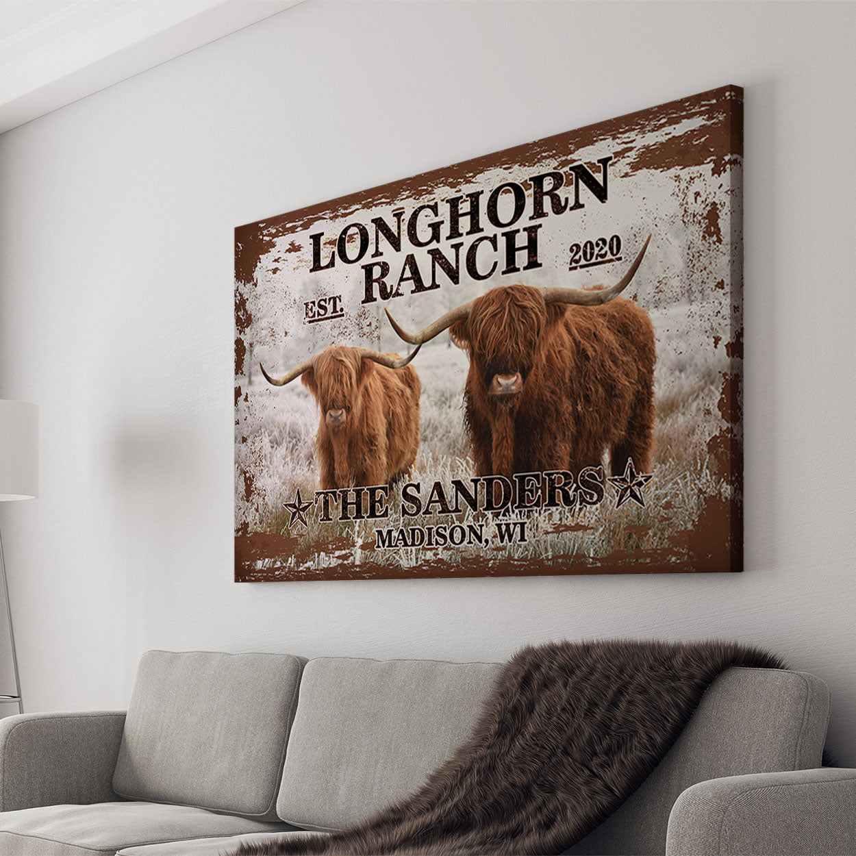 Longhorn Ranch Canvas Art