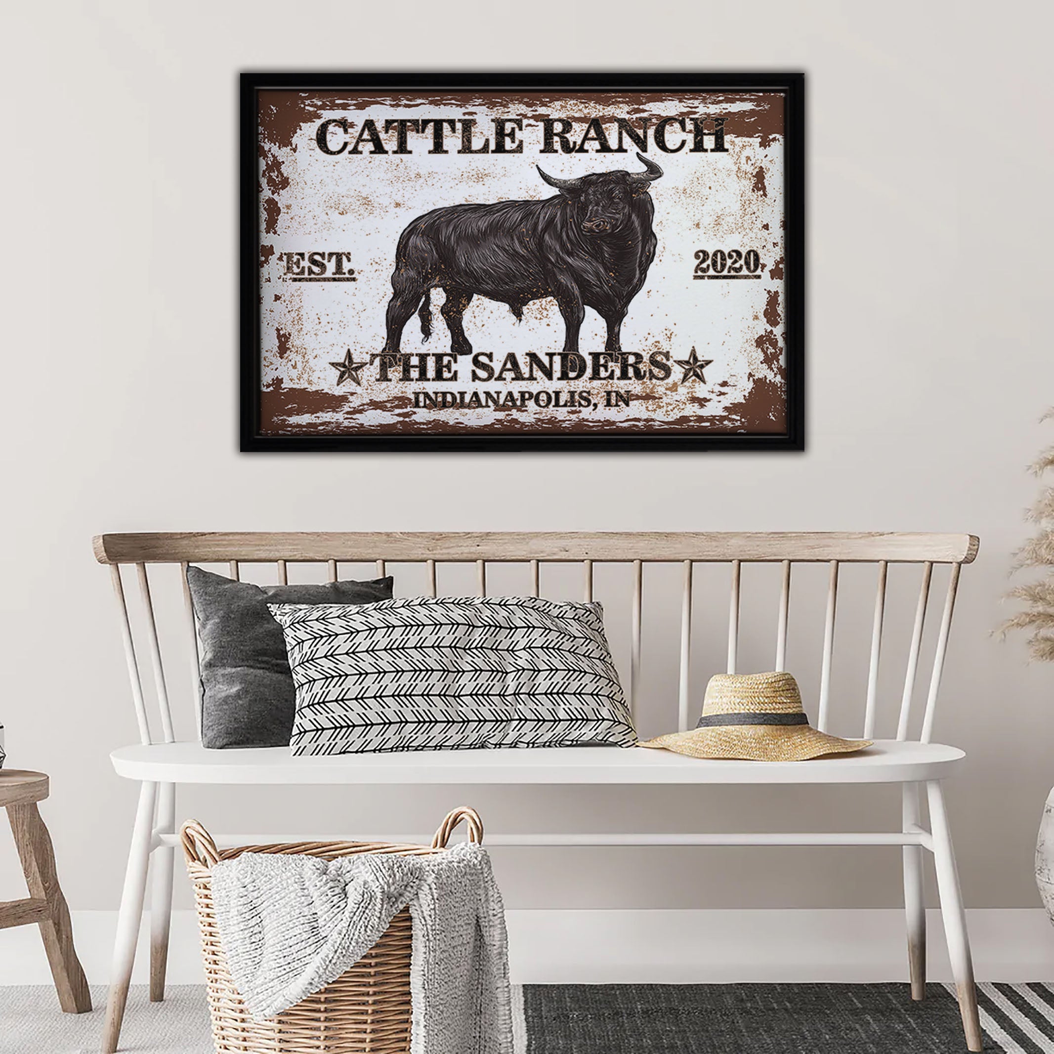 Longhorn Framed Canvas