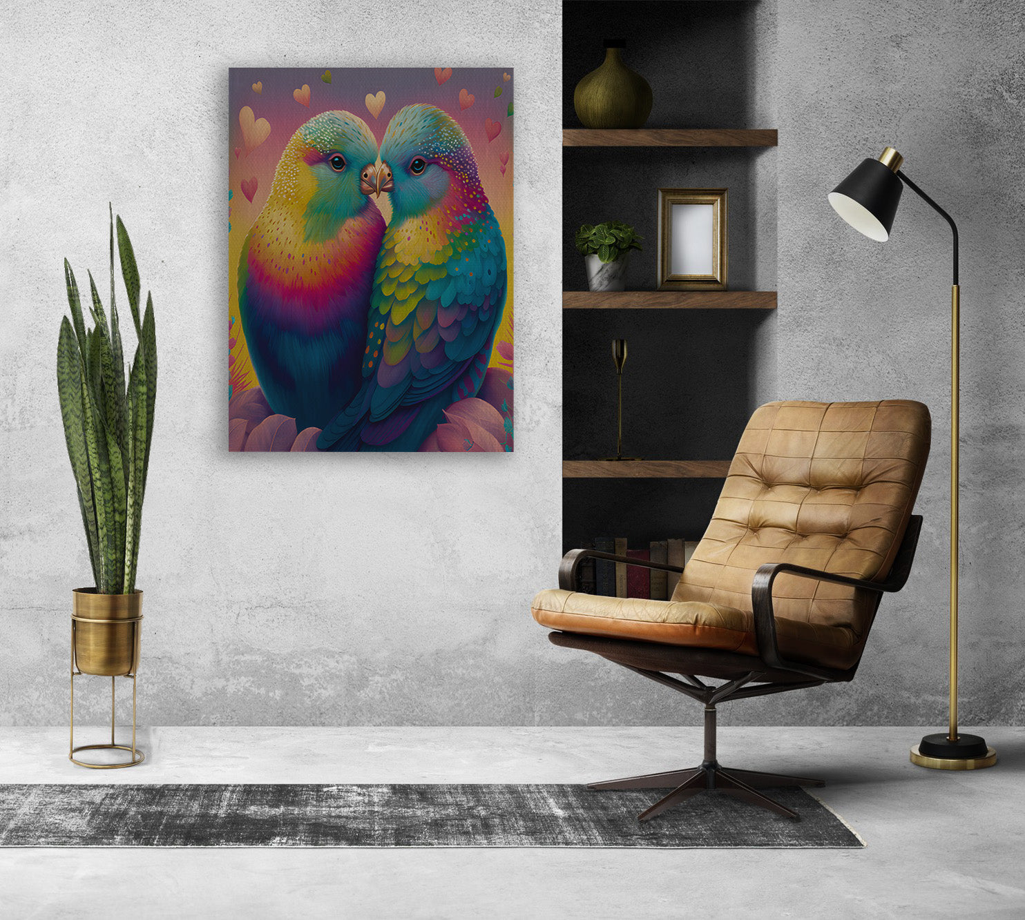 Lovebirds Canvas Print