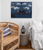 Moonlit Flamingo Canvas Print