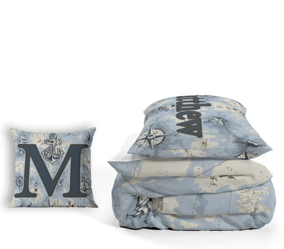 Nautical Map Baby Set