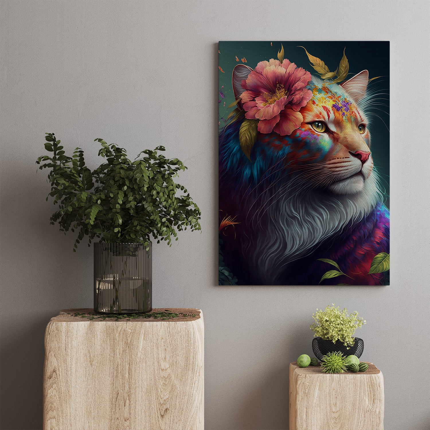 Rainbow Cat Canvas Print