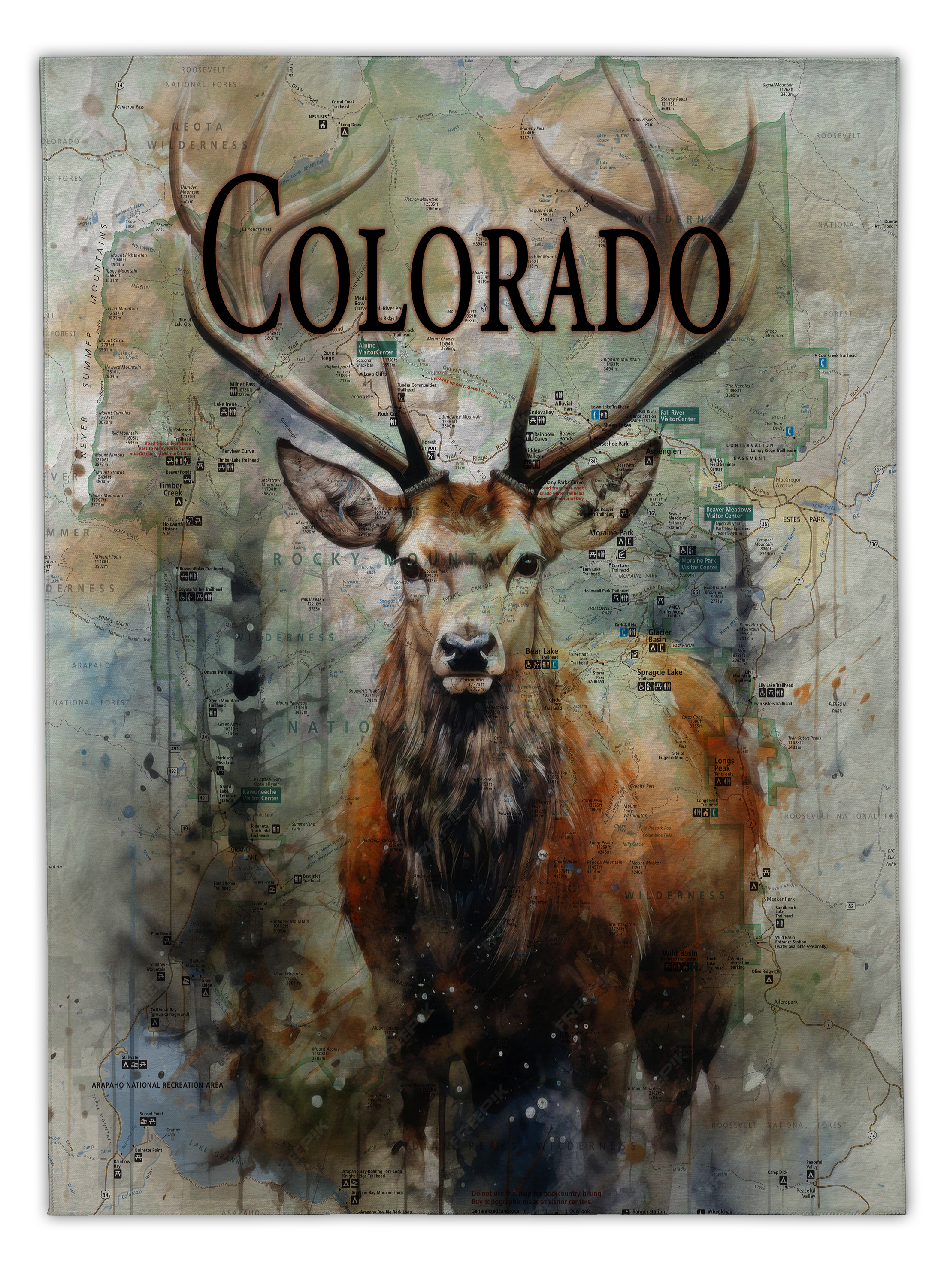 Colorado Flag Design_3 Area Rug