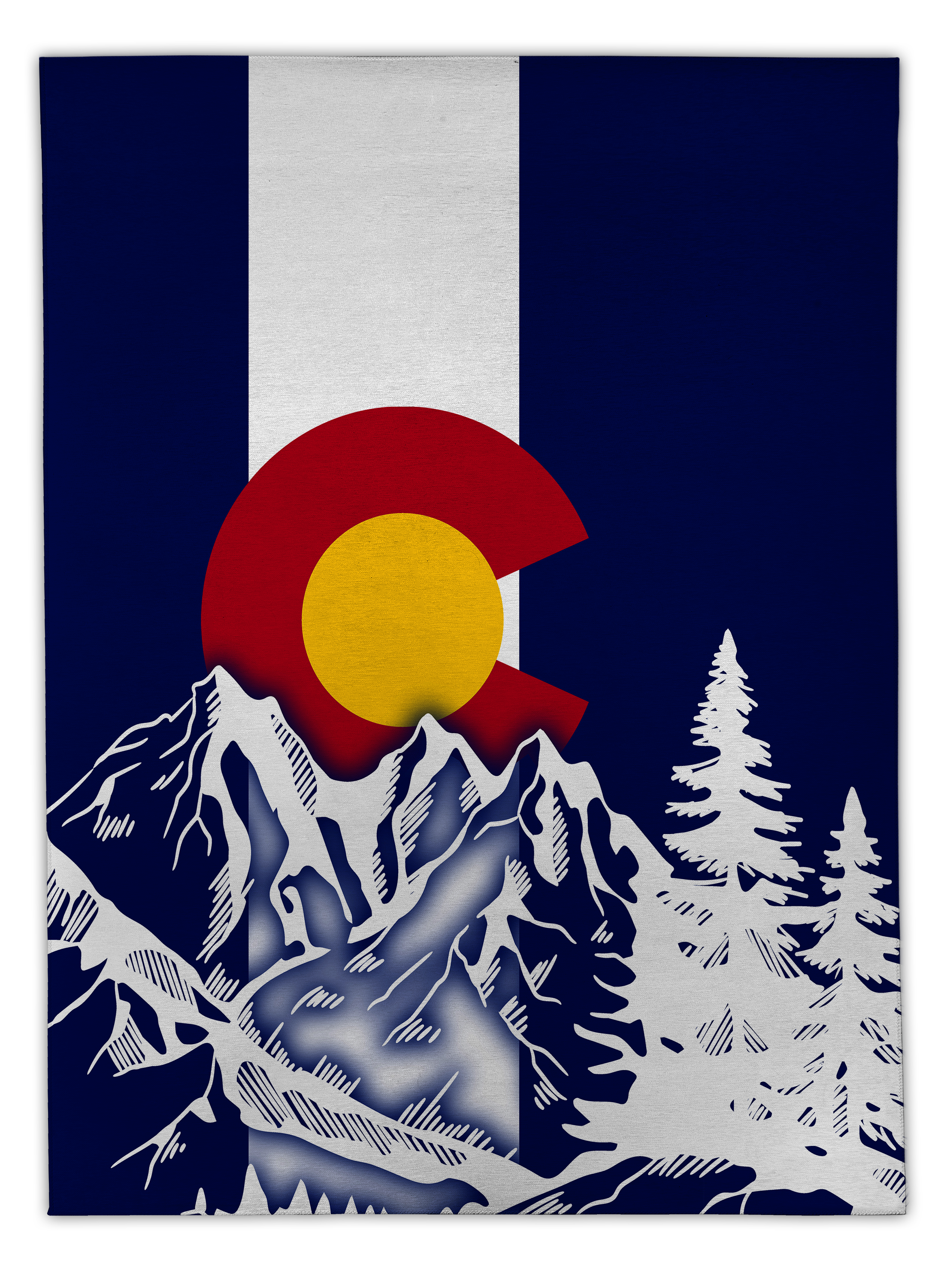 Colorado Flag Design_5 Area Rug