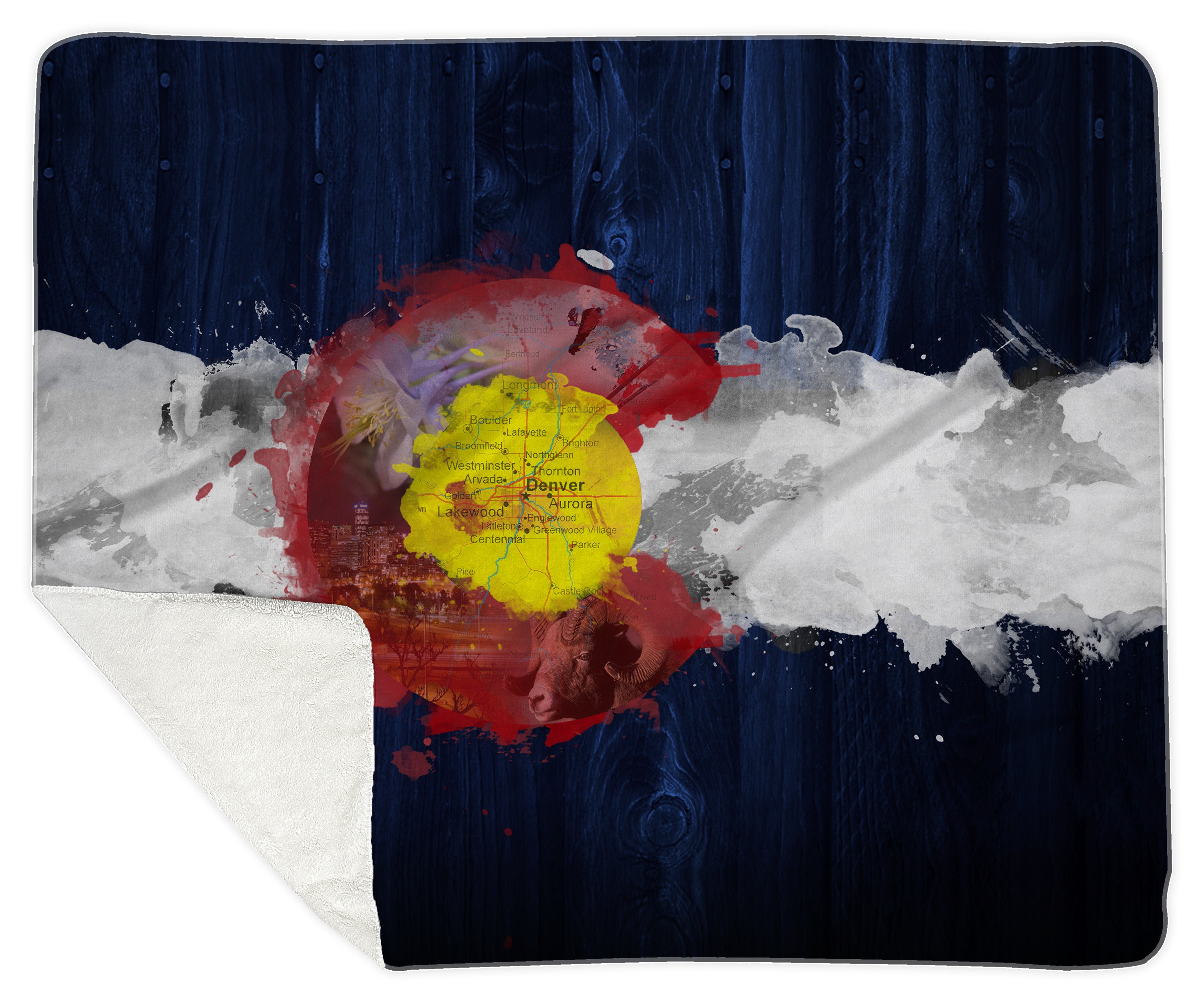 Colorado Flag Design_4 Sherpa Blanket