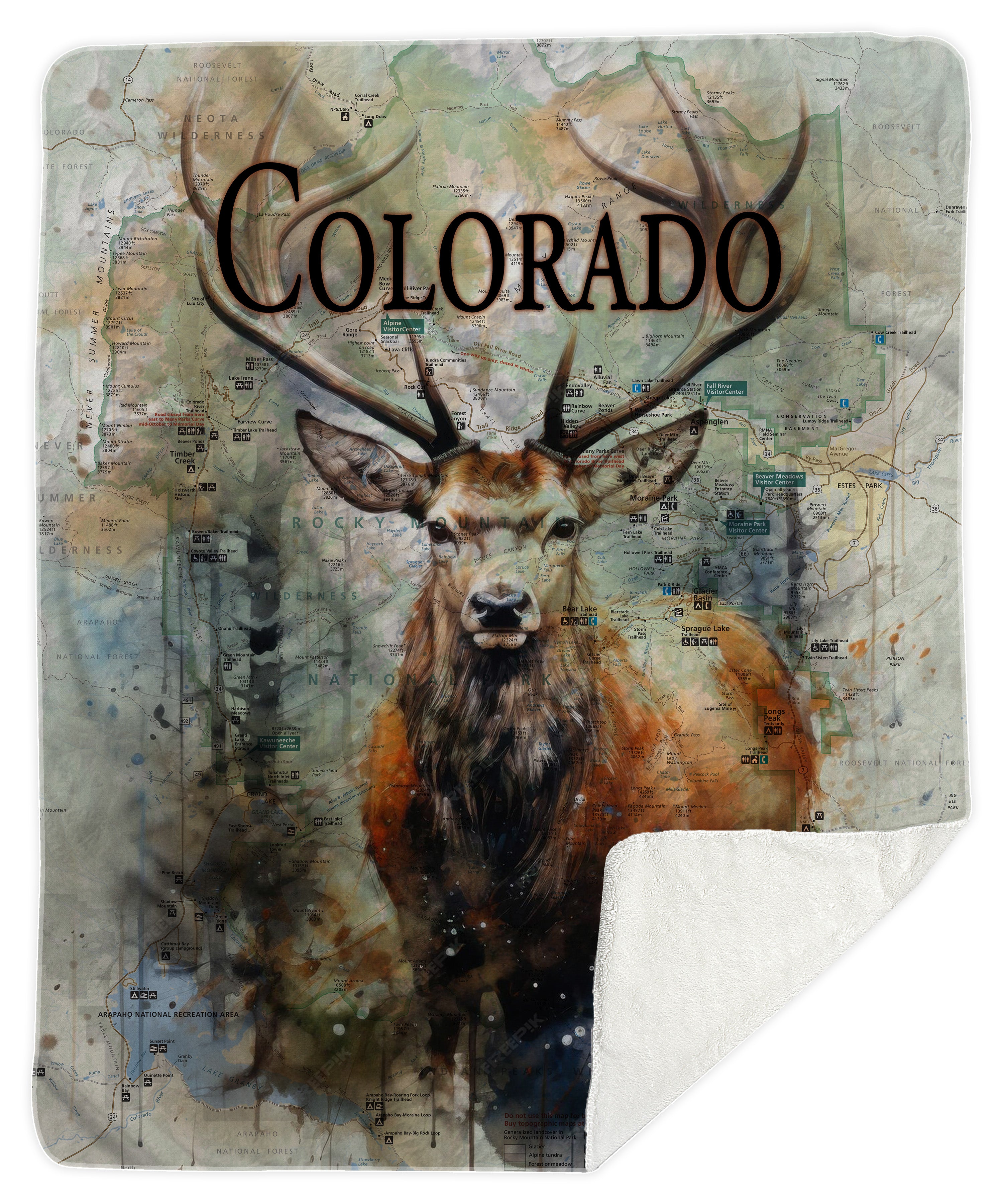 Colorado Flag Design_3 Sherpa Blanket