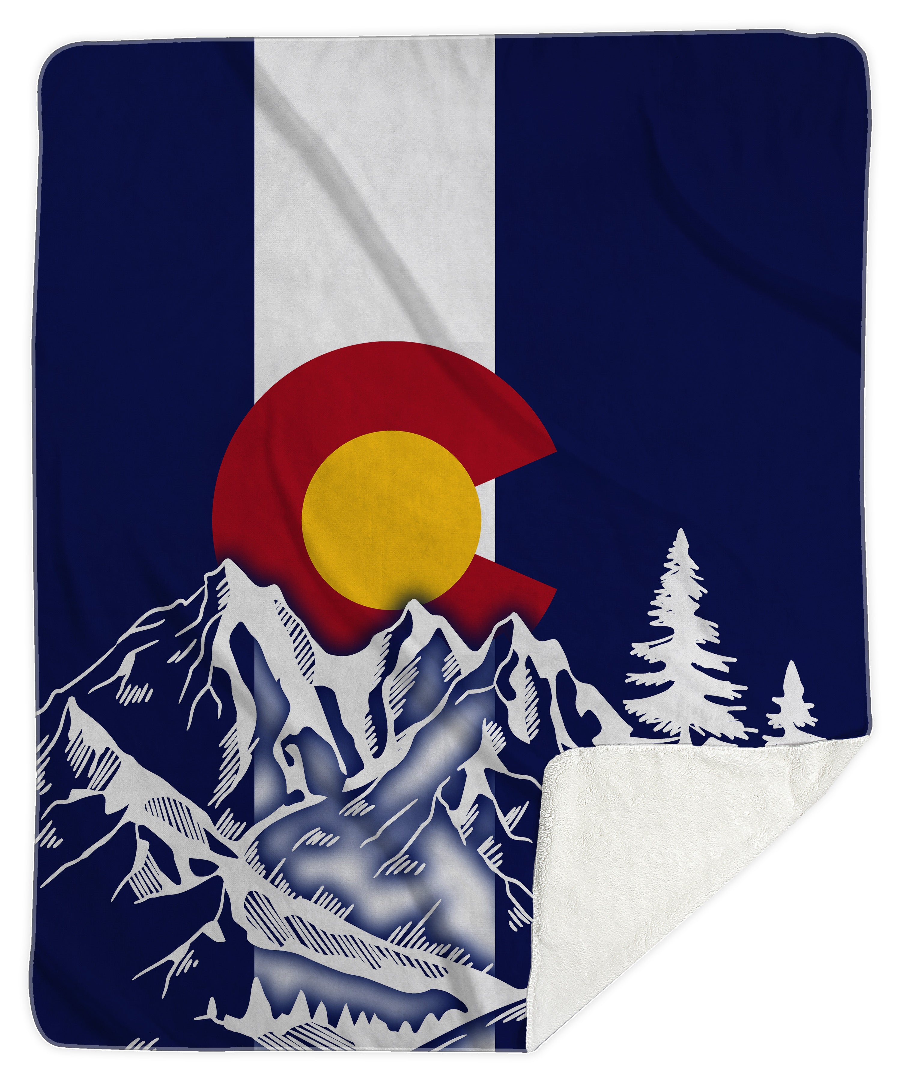 Colorado Flag Design_5 Sherpa Blanket