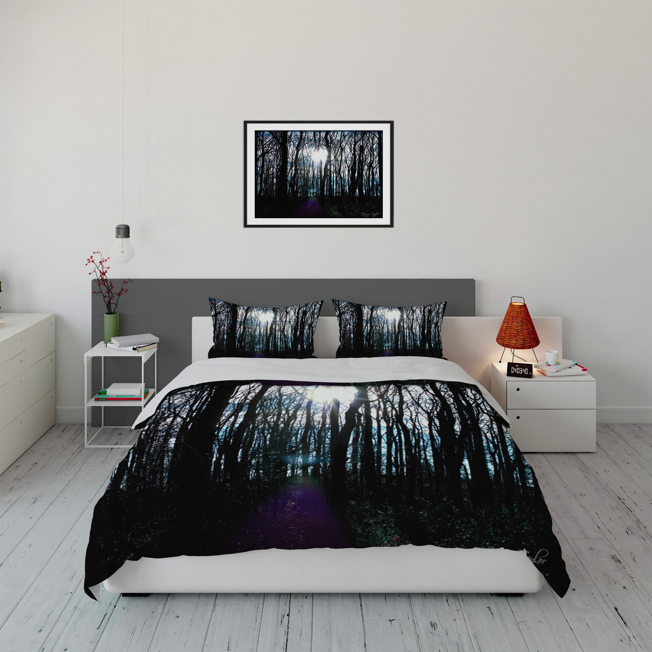Silhouette Trees Duvet Cover Set