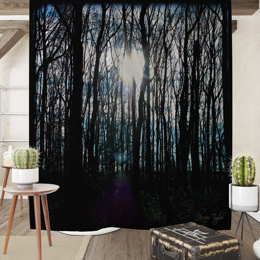 Silhouette Trees shower curtain