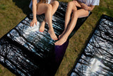 Silhouette Trees Beach Towel