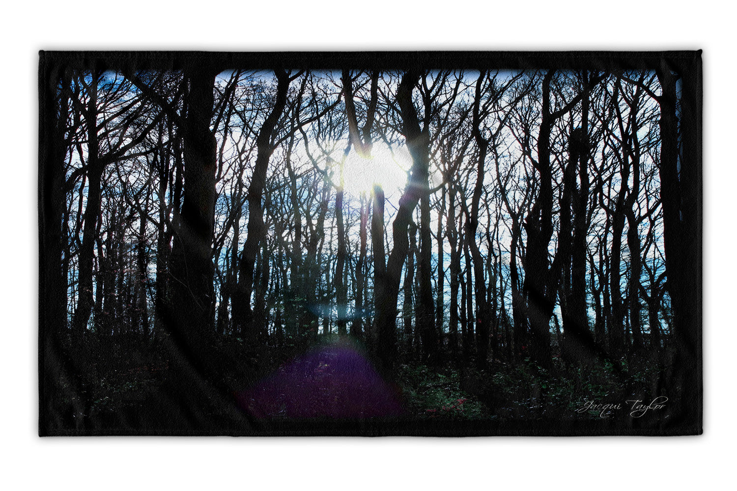 Silhouette Trees Beach Towel