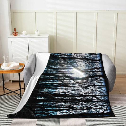 Silhouette Trees Velveteen Blanket