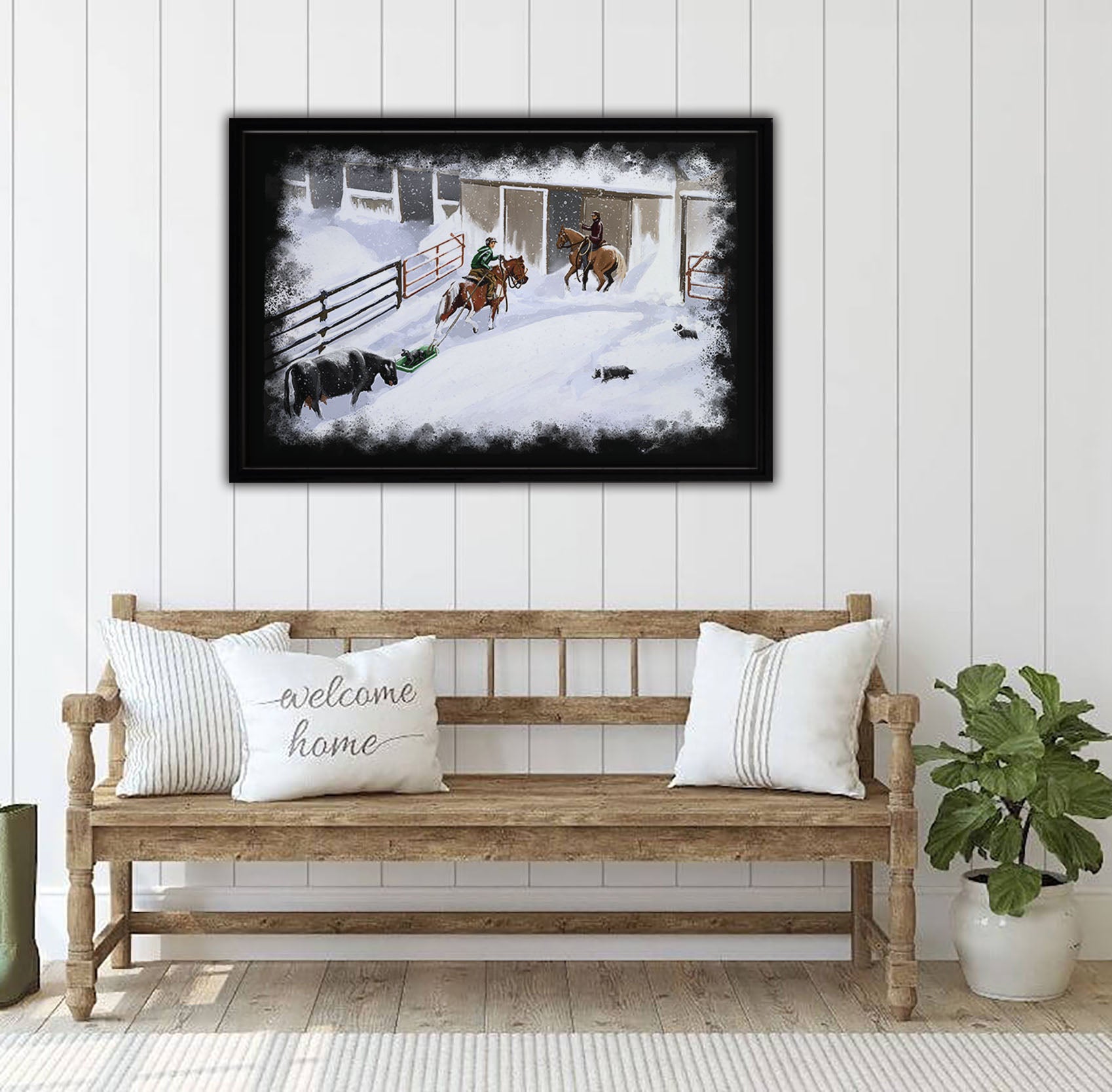 Snow Day Framed Canvas