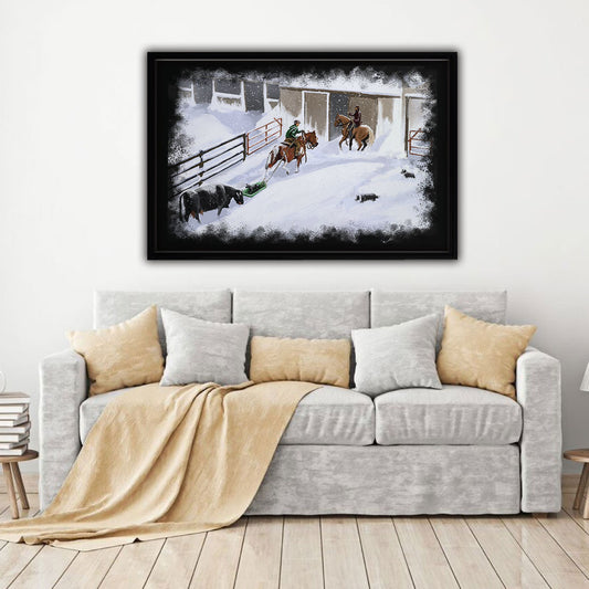 Snow Day Framed Canvas