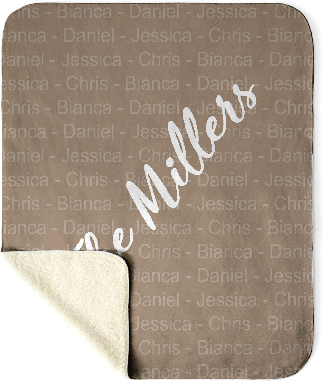 Last Name Sherpa Blanket