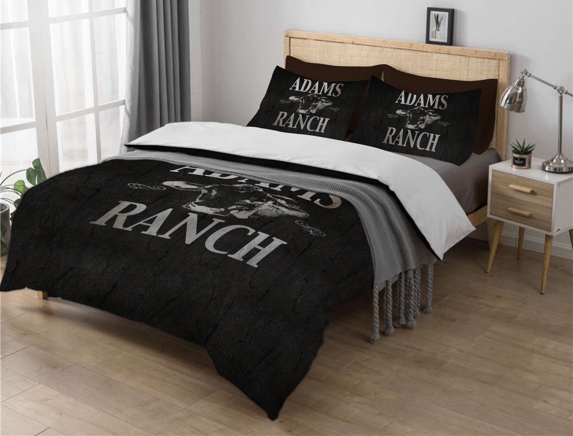 Stone and Silver Duvet Cover Set