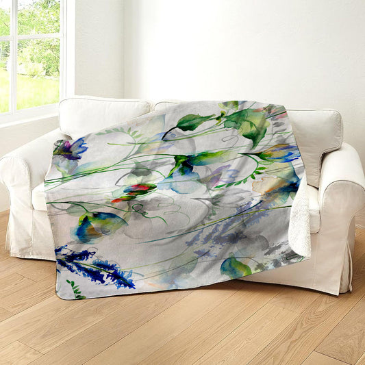 Sweet-Flowers Throw Sherpa Blanket