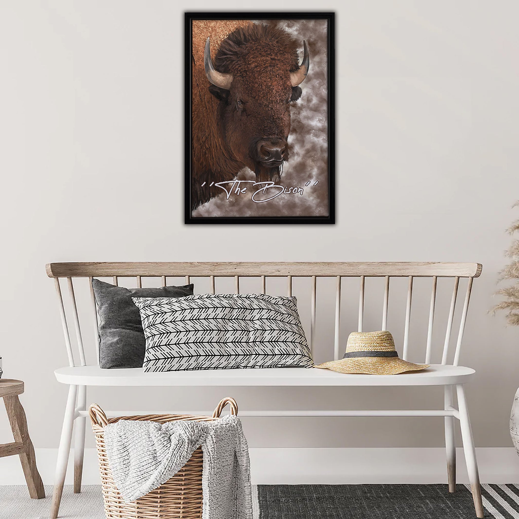 The Bison Framed Canvas