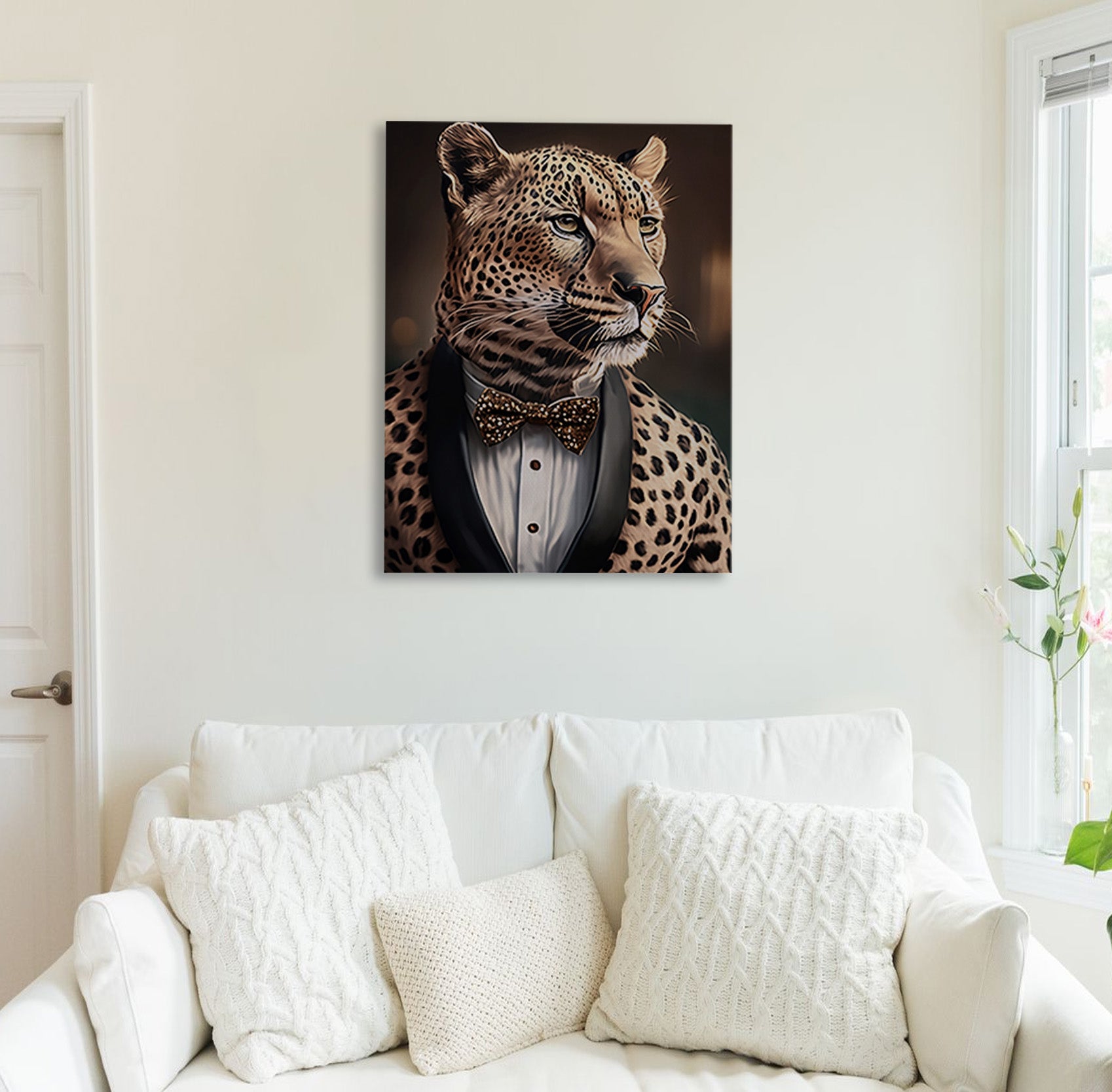 Tuxedoed Leopard Canvas Print