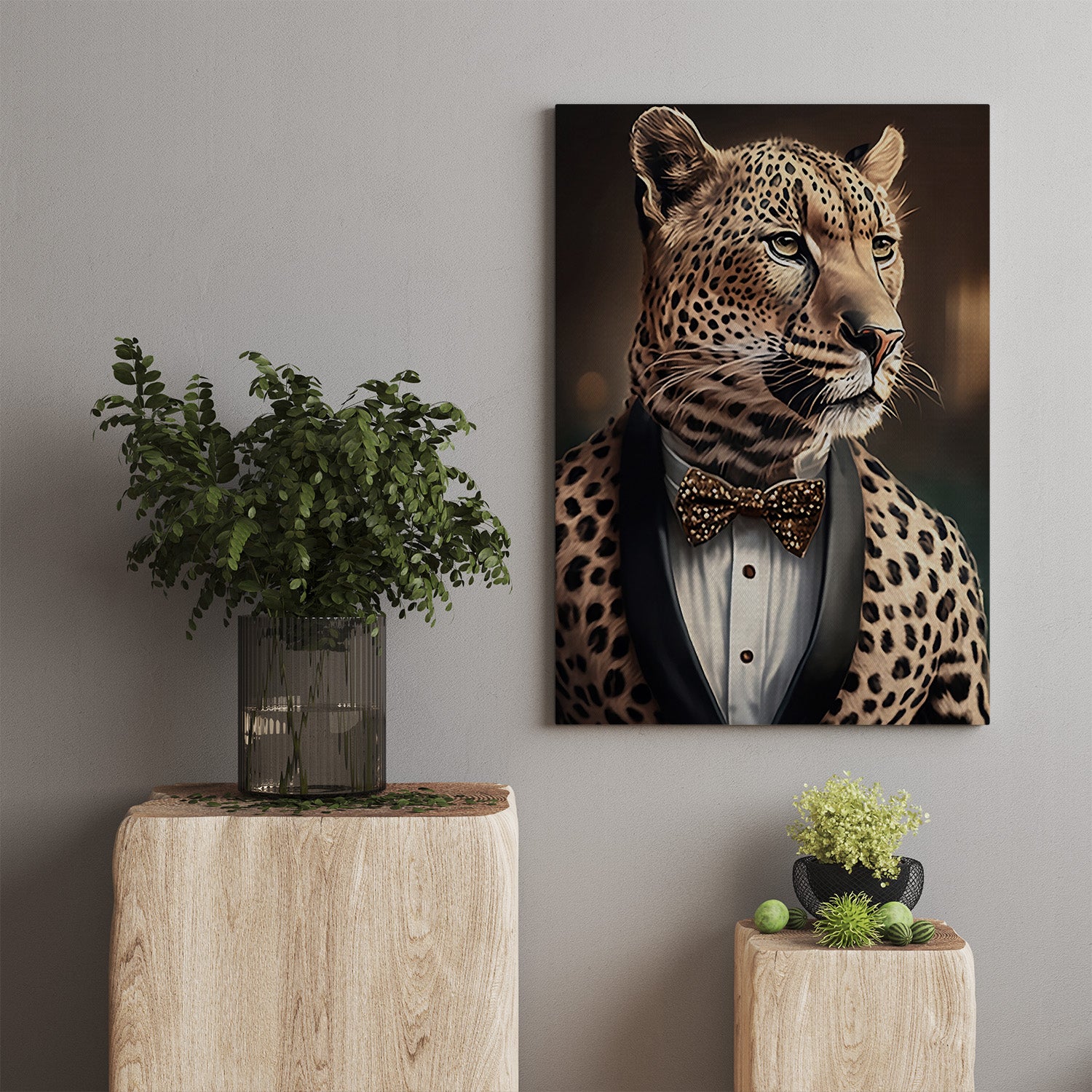 Tuxedoed Leopard Canvas Print