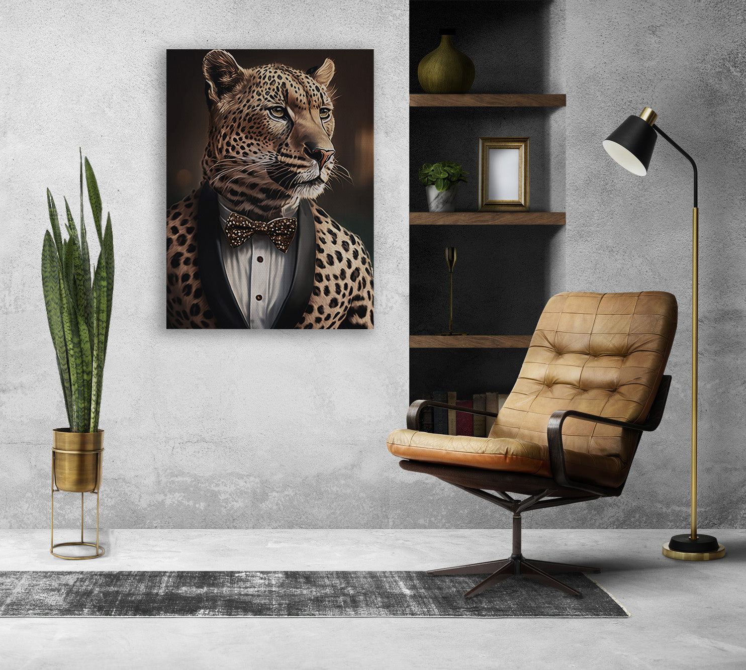 Tuxedoed Leopard Canvas Print