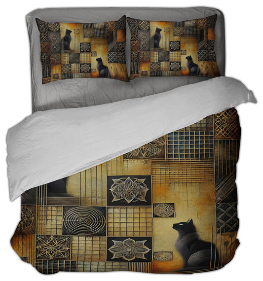 Two Black Cats Duvet Cover Set