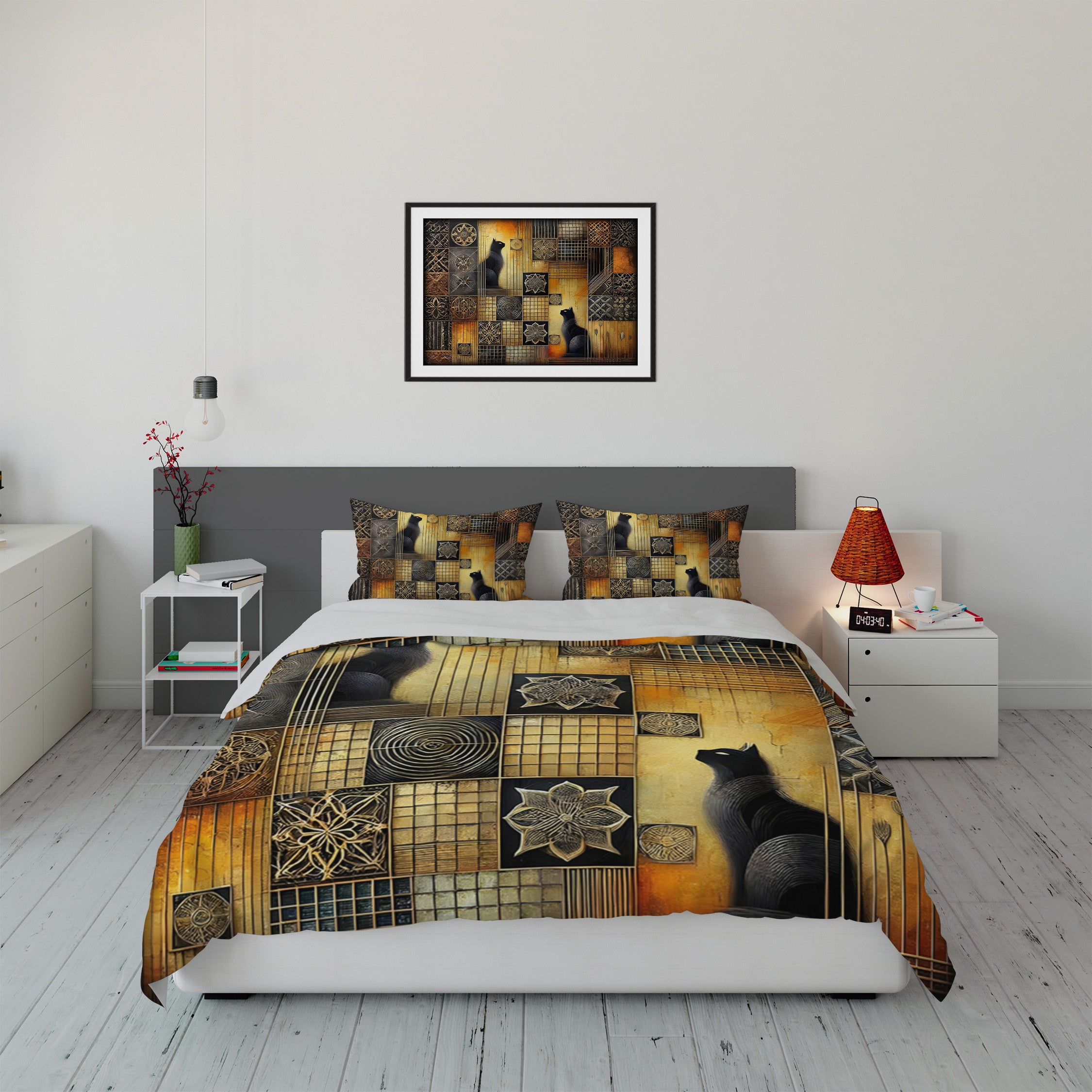 Two Black Cats Duvet Cover Set