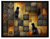 Two Black Cats Framed Canvas Print