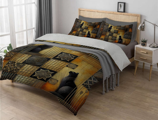 Two Black Cats Sherpa Comforter Set