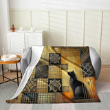 Two Black Cats Velveteen Blanket