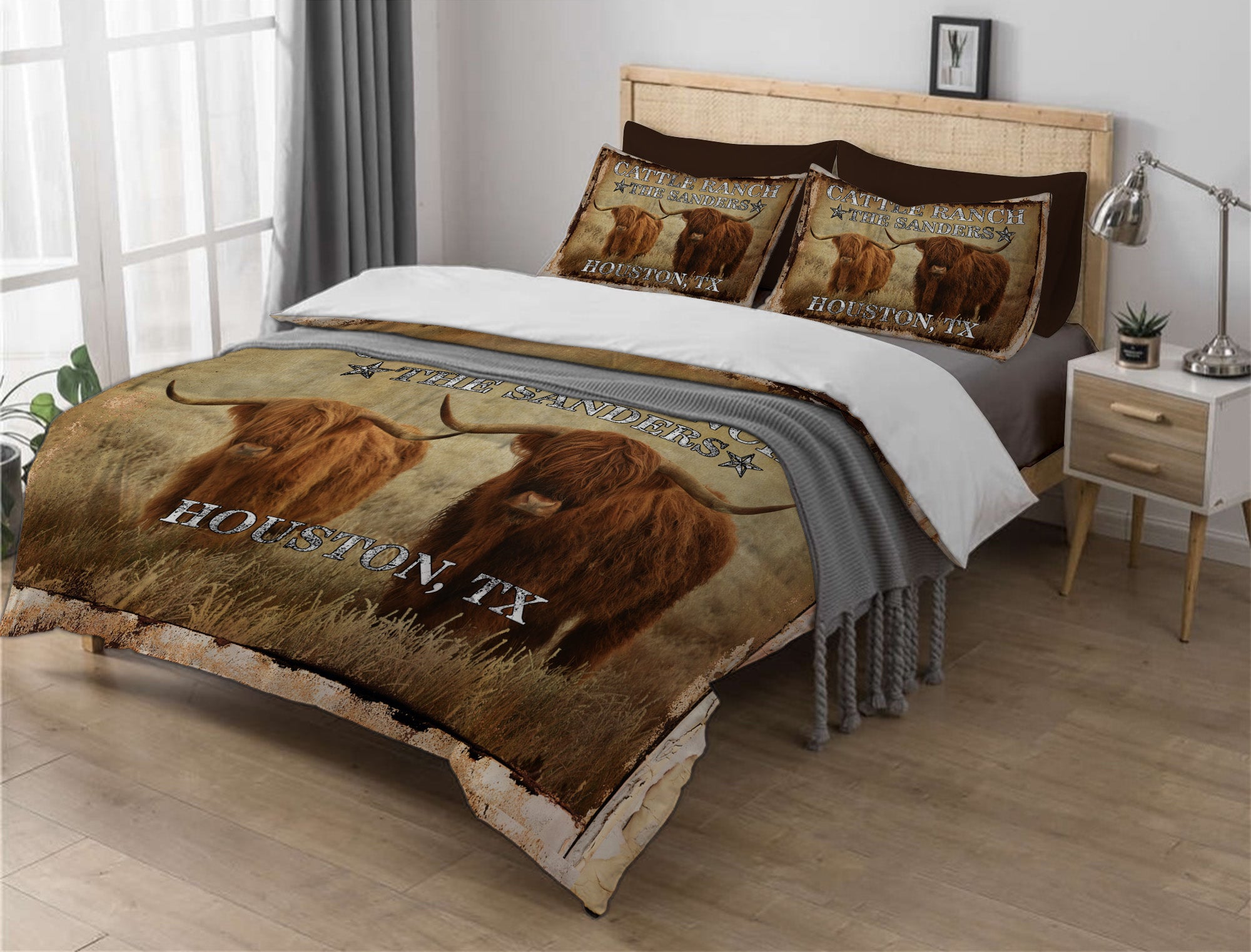 Vinatage Cattle Duvet Cover Set