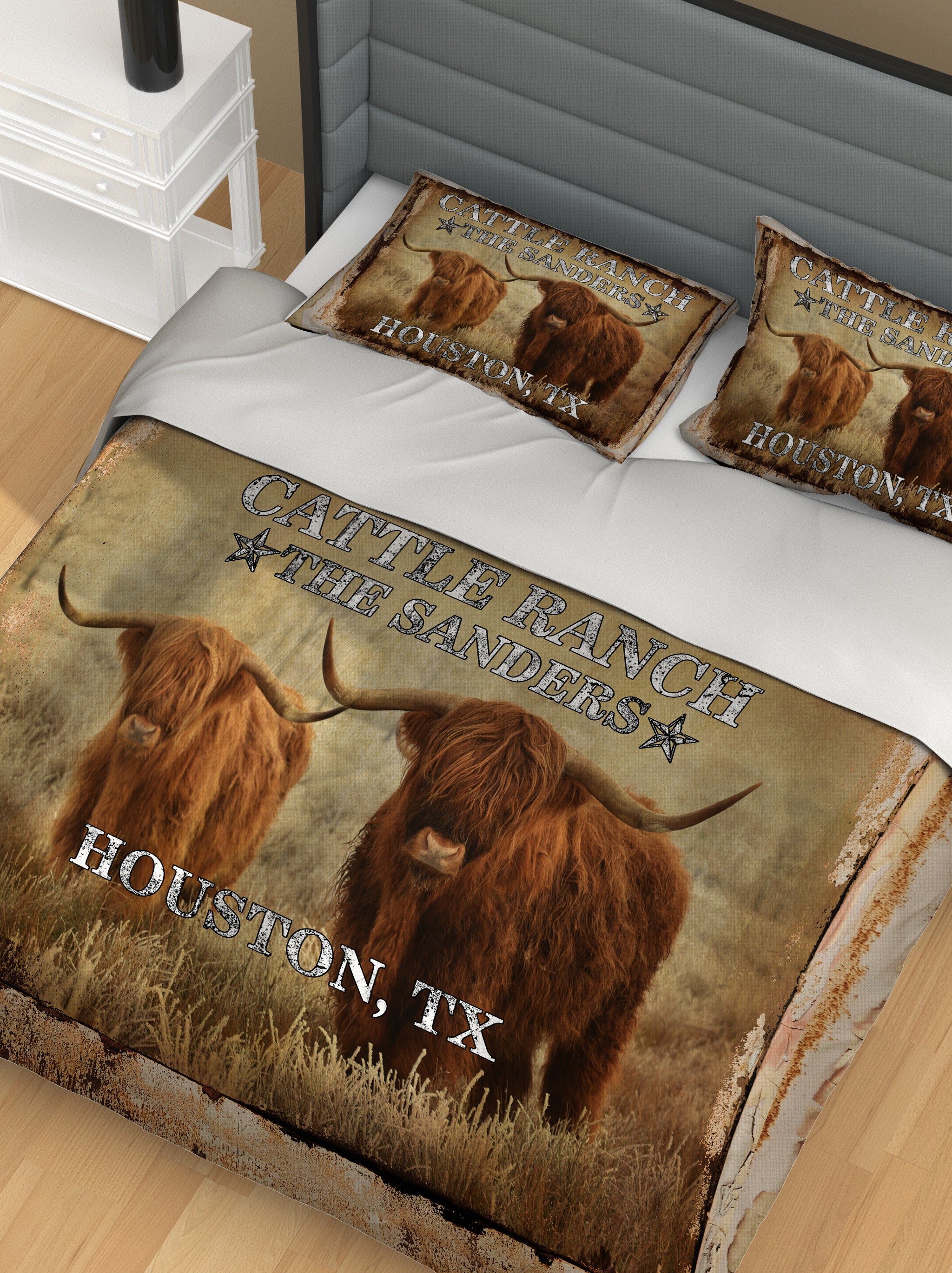 Vinatage Cattle Duvet Cover Set