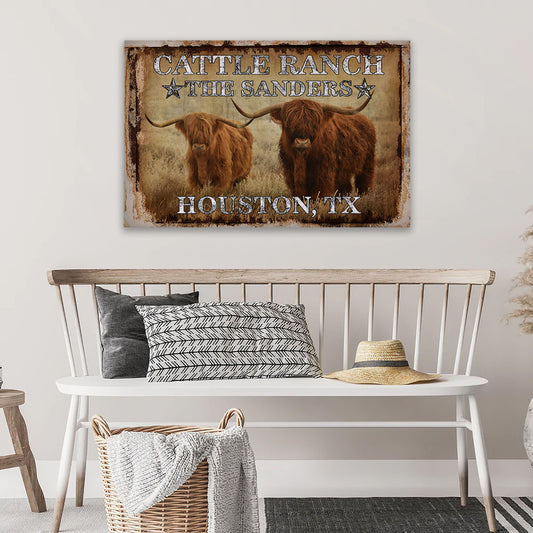 Vinatage Cattle Canvas Art