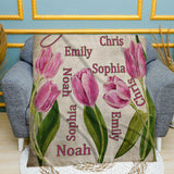 Vintage Newspapper Tulips Blanket