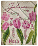 Vintage Newspapper Tulips Blanket