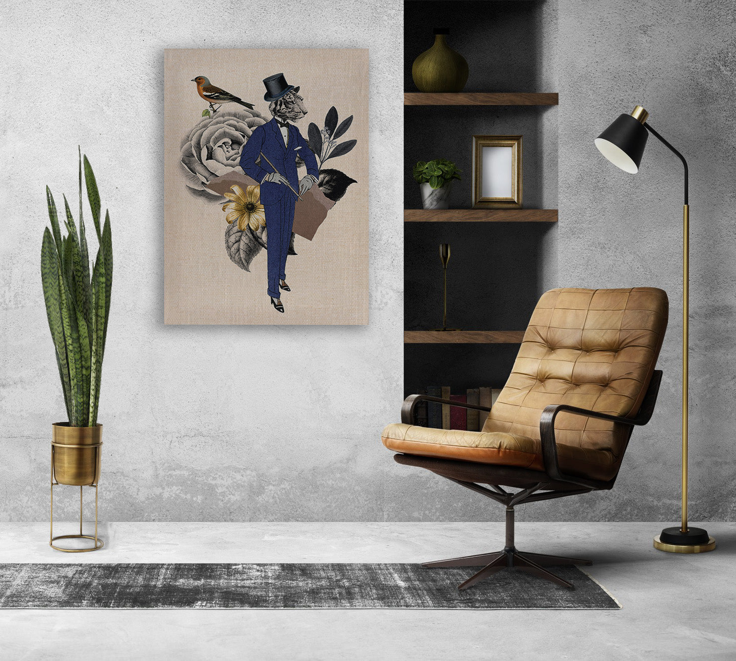 Vintage Tiger Canvas Print