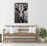 Watercolor Cow Canvas Art