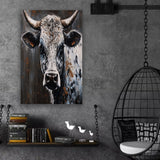 Watercolor Cow Canvas Art