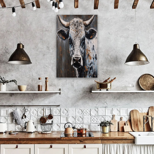 Watercolor Cow Canvas Art