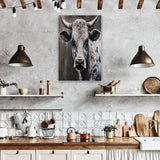Watercolor Cow Canvas Art