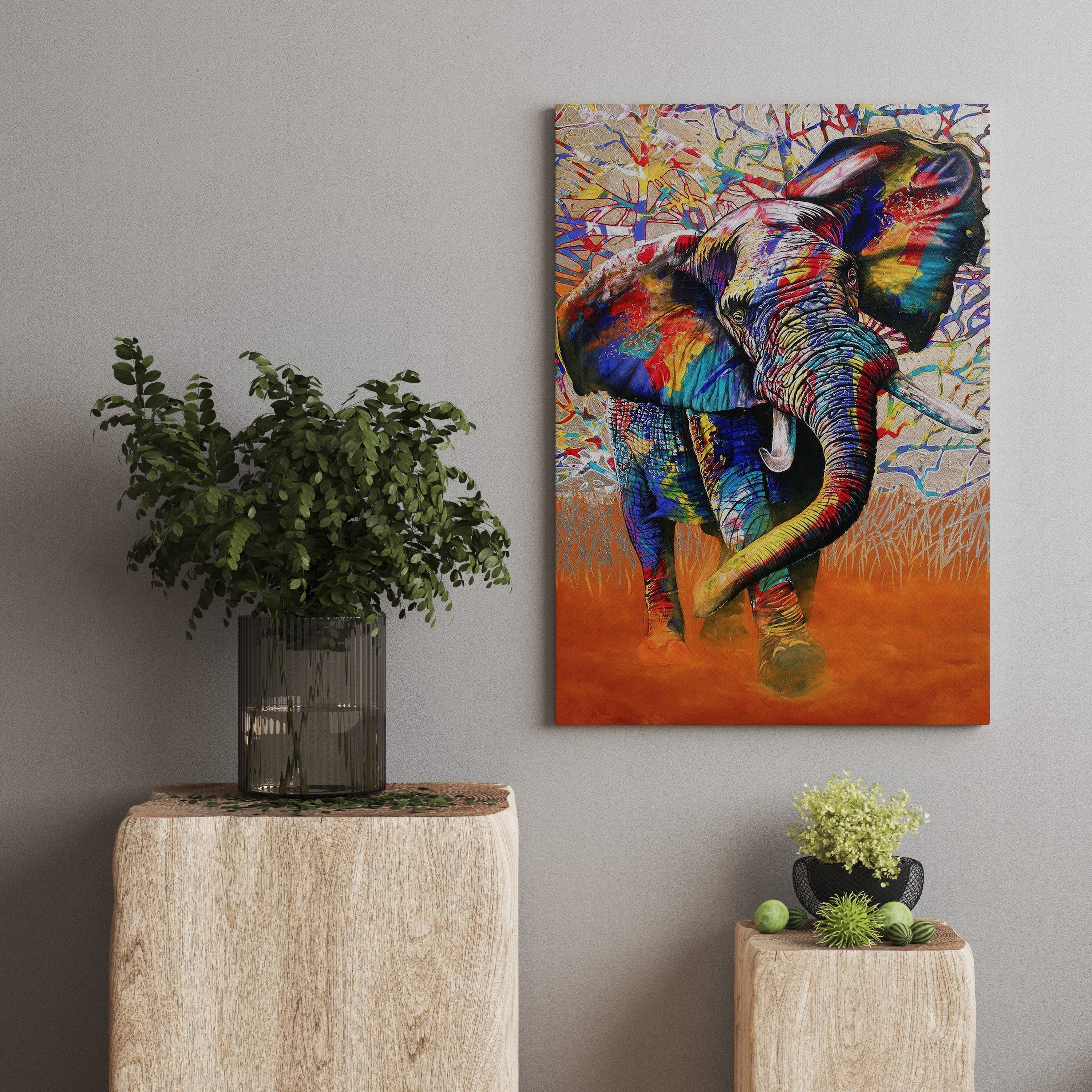 Watercolor Elephant Canvas Print