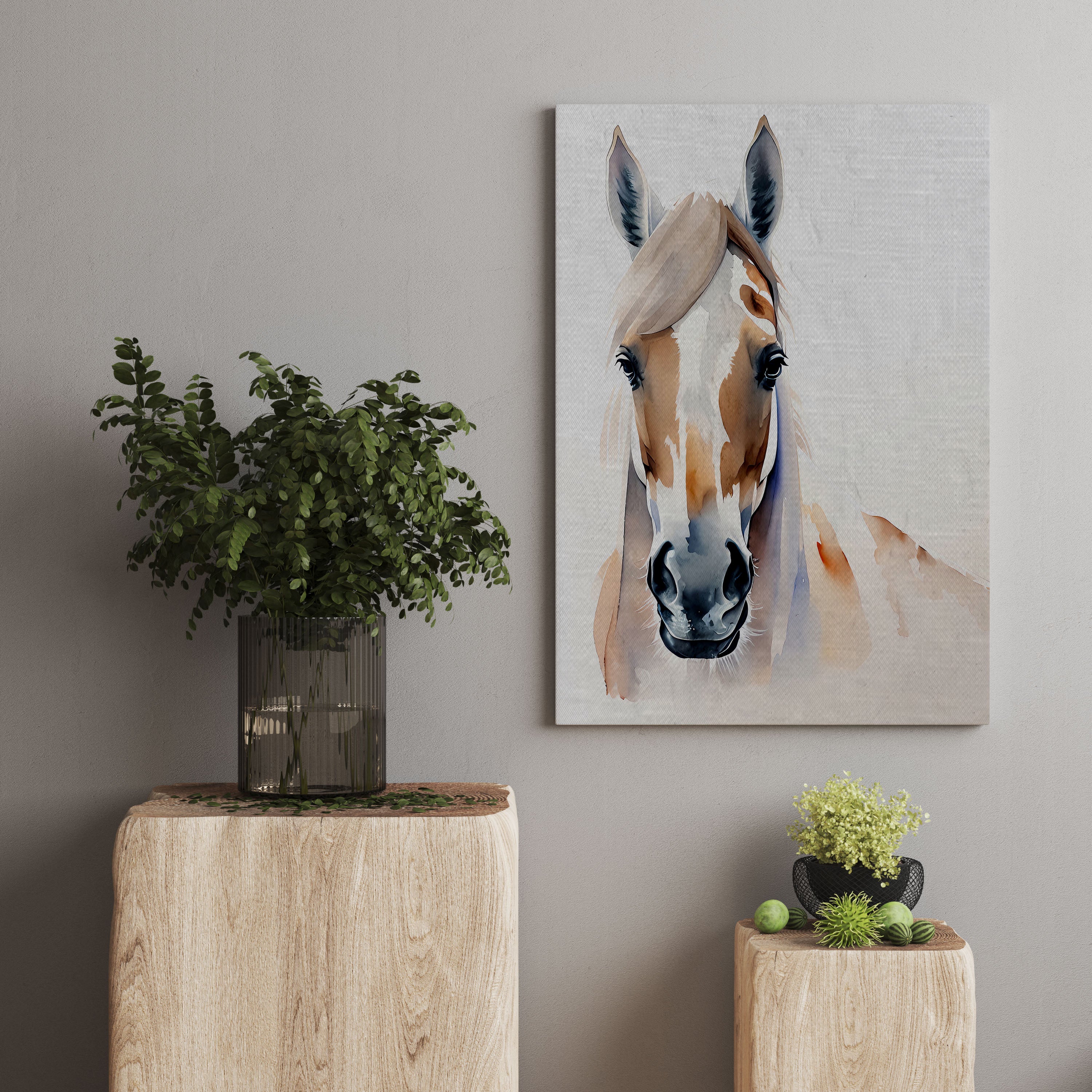 Watercolor Horse Canvas Print