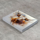 Watercolor Longhorn Canvas Art