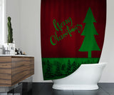 Green Red Xmas Shower Curtain