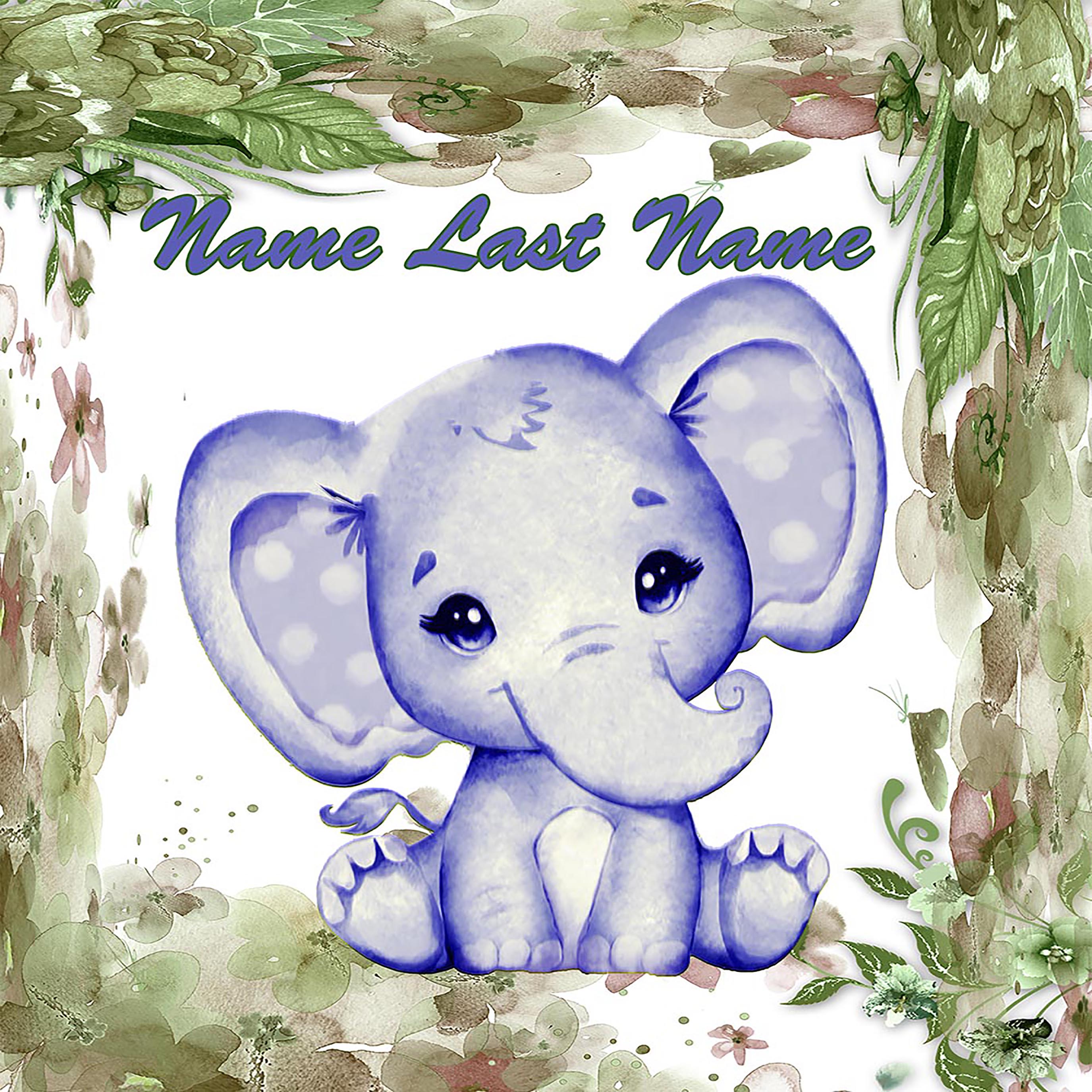 Blue Baby Elephant Pillow