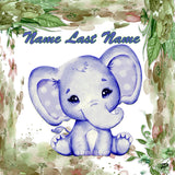 Blue Baby Elephant Pillow