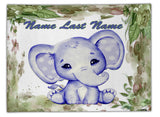 Blue Baby Elephant Rug