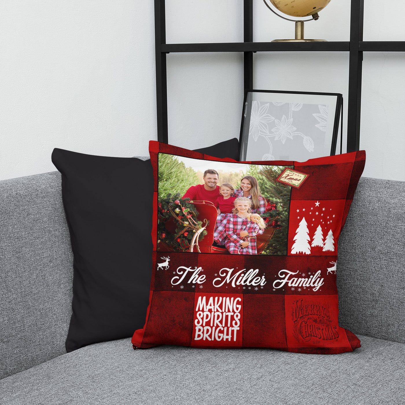 Christmas Red Plaid Pillows