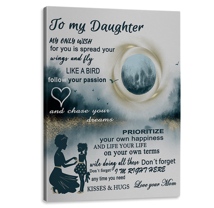 Daughter Gold Moon Canvas Art