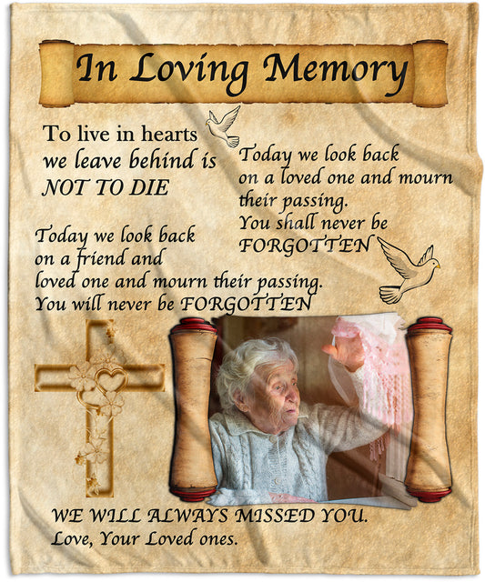 In Loving Memory Parchment Velvet Blanket